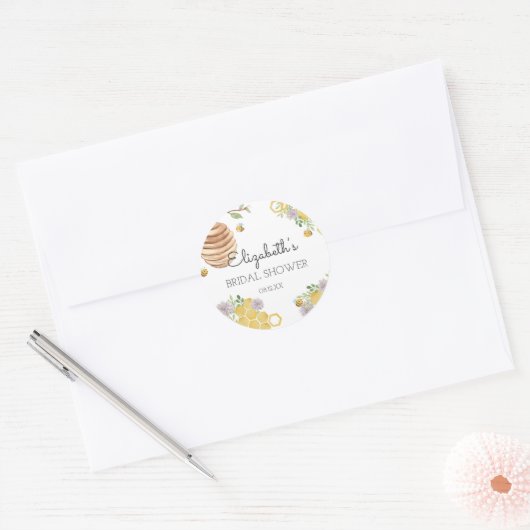 Bienenstock-Brautparty Runder Aufkleber (Umschlag)