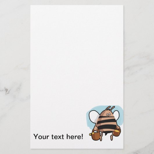 Bienenstock-Cartoon Briefpapier (Vorderseite)