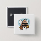 Bienenstock-Cartoon Button (Vorne & Hinten)