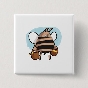 Bienenstock-Cartoon Button