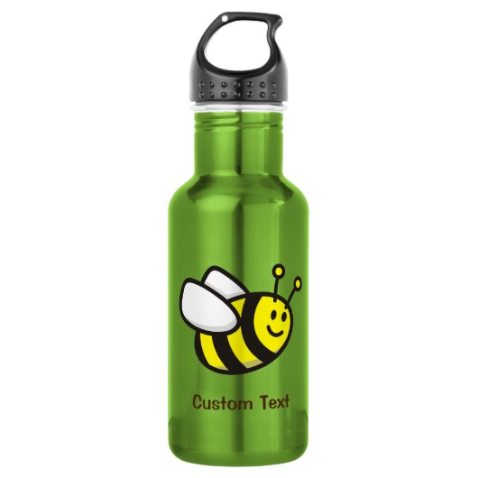 Bienenstock-Cartoon Edelstahlflasche (Vorderseite)