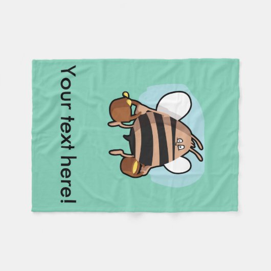 Bienenstock-Cartoon Fleecedecke (Vorderseite (Horizontal))