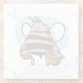 Bienenstock-Cartoon Glasuntersetzer (Rückseite)