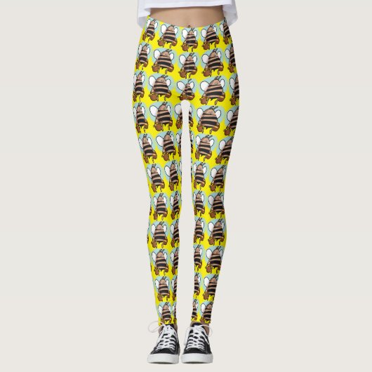 Bienenstock-Cartoon Leggings (Vorderseite)
