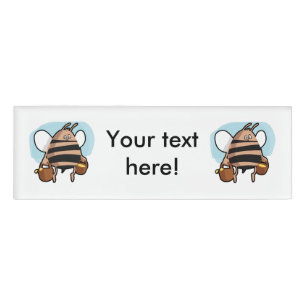 Bienenstock-Cartoon Namenschild