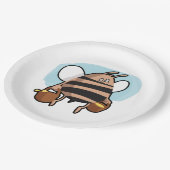 Bienenstock-Cartoon Pappteller (Schrägansicht)