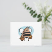 Bienenstock-Cartoon Postkarte (Stehend Vorderseite)