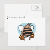 Bienenstock-Cartoon Postkarte (Vorne/Hinten)