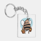Bienenstock-Cartoon Schlüsselanhänger (Vorderseite links)