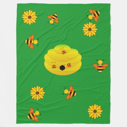 Bienenstock Fleecedecke (Vorderseite)
