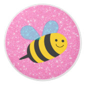 Bienenstock-Glitzer Keramikknauf (Vorderseite)