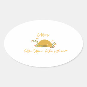 Bienenstock-Honig-Aufkleber Ovaler Aufkleber