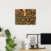 Bienenstock mit Honeycomb Nah Poster (Heimbüro)