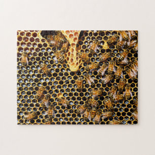 Bienenstock mit Honeycomb Nah Puzzle