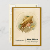 Bienenstock-Nähmaschine und Postkarte (Vorne/Hinten)