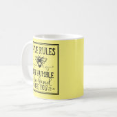 Bienenstock regiert Word Art Kaffeetasse (Vorderseite Links)