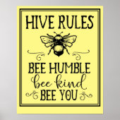 Bienenstock regiert Word Art Poster (Vorne)