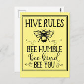 Bienenstock regiert Word Art Postkarte (Vorne/Hinten)