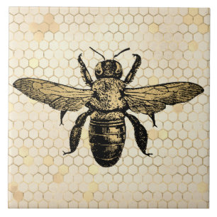 Bienenstock Rustikal Gold Waben Fliese