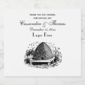 Bienenstock und Bienen #1 Heraldic Vintag Bierflaschenetikett (Einzelnes Label)