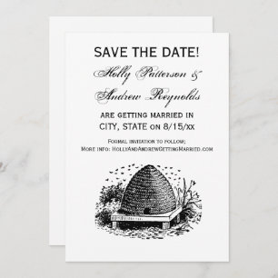 Bienenstock und Bienen #1 Heraldic Vintag Einladung