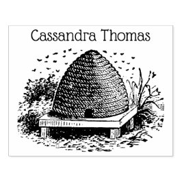 Bienenstock und Bienen #1 Heraldischer Vintager Na Gummistempel