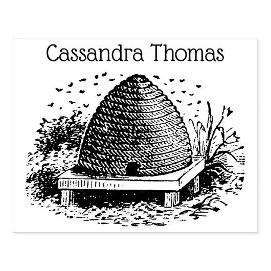 Bienenstock und Bienen #1 Heraldischer Vintager Na Gummistempel (Prägung)