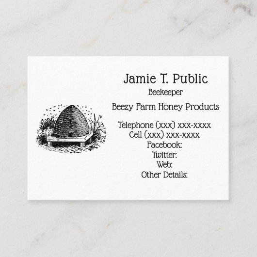 Bienenstock und Bienen & 2026-Jahrkalender Visitenkarte (Vorderseite)