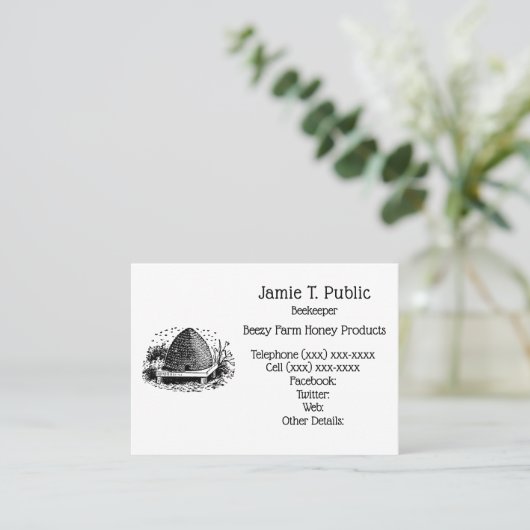 Bienenstock und Bienen & 2026-Jahrkalender Visitenkarte (Stehend Vorderseite)