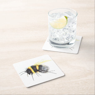 Bienenstock-Untersetzer Rechteckiger Pappuntersetzer