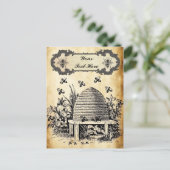 Bienenstock Vintage Personalisierte Postkarte (Stehend Vorderseite)