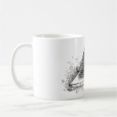 Bienenstock-Vintages Schwarzweiss-Zeichnen Kaffeetasse (Links)