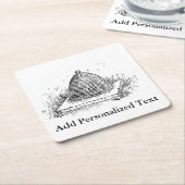 Bienenstock-Vintages Schwarzweiss-Zeichnen Rechteckiger Pappuntersetzer (angewinkelt)