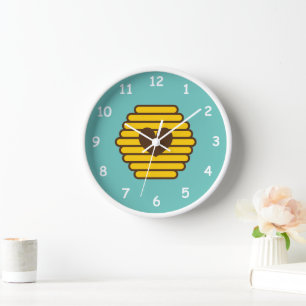 Bienenstock-Wabenzeichnung-Wanduhr Uhr
