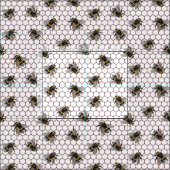 Bienenstock weiß. Honigknocheninsekt Imker Stoff (Kachel)