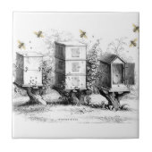 Bienenstöcke aus Holz, schwarz | Fliese (Vorderseite)