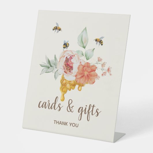 Bienenstöcke für Honeycomb Babydusche Sockelschild (Vorderseite)