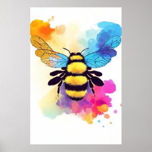 Bienenstöcke in der Natur Tierfarben Malerei Poster