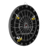 Bienenstöcke mit schwarzem Monogramm Dartscheibe (Vorderseite Links)