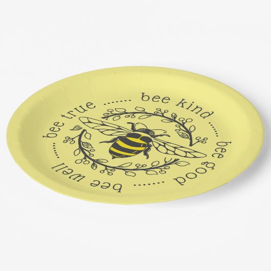 Bienenstöcke Pappteller (Schrägansicht)