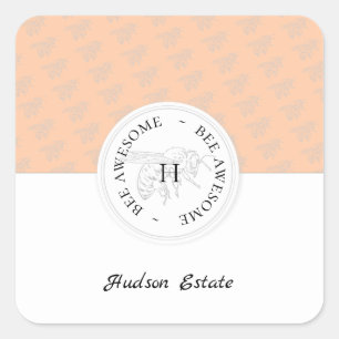 Bienenstöcke Phantastische Personalisierte Silberb Quadratischer Aufkleber