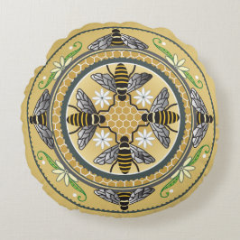 Bienenstockkissen Rundes Kissen