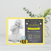 Bienenstockwerk Foto Geburtstagsparty Einladungen (Stehend Vorderseite)