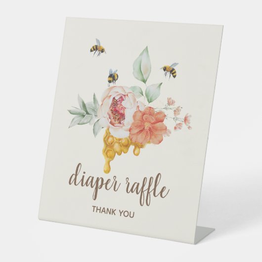 Bienenstöpsel Honeycomb Babydusche Windelwanne Sockelschild (Vorderseite)