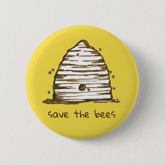 Bienenstrecke Rette die Bienen gelb Button (Vorderseite)