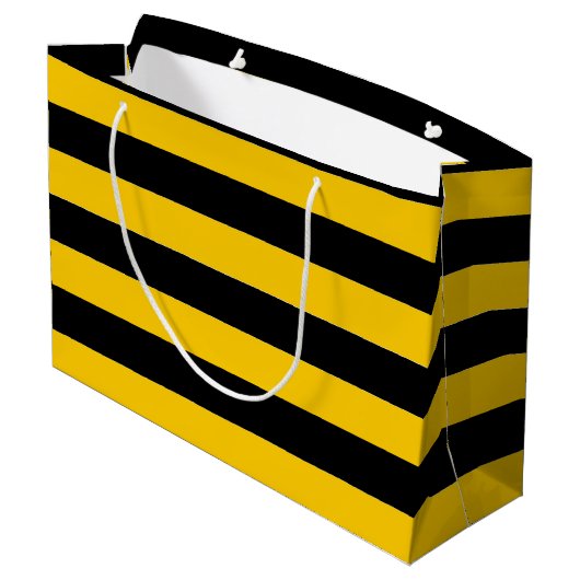 Bienenstreifen Große Geschenktüte (Rückseite Schrägansicht)