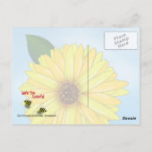 Bienenstromtag auf gelber Blume Postkarte (Rückseite)
