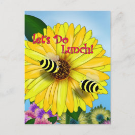 Bienenstromtag auf gelber Blume Postkarte