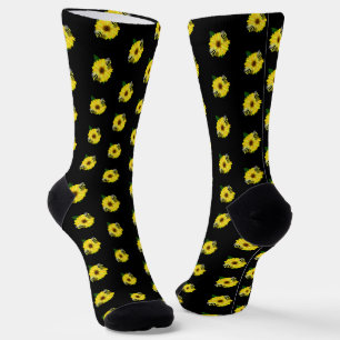 Bienenstromtag auf gelber Blume Socken