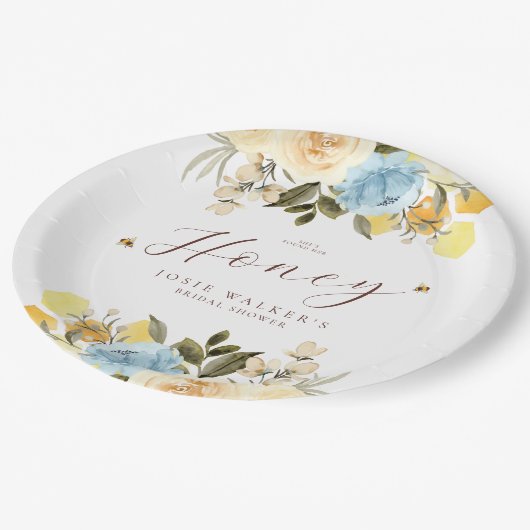 Bienenstück-Brautparty Pappteller (Schrägansicht)